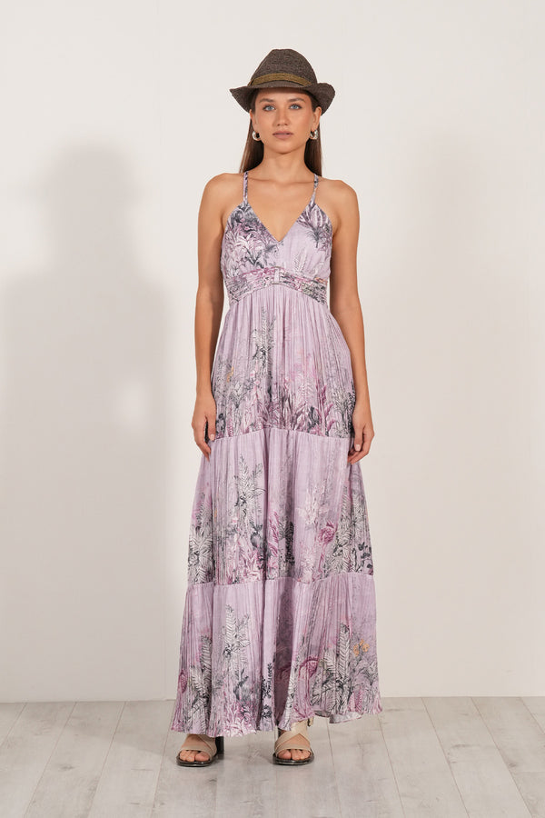 Light Gray Jocelyn Pleated Tier Maxi Dress Maxi Dress