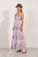 Light Gray Jocelyn Pleated Tier Maxi Dress Maxi Dress