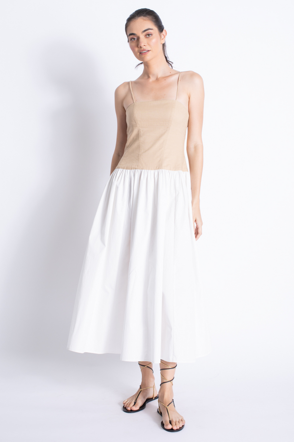 Lavender Clara Combo Dress Midi Dress