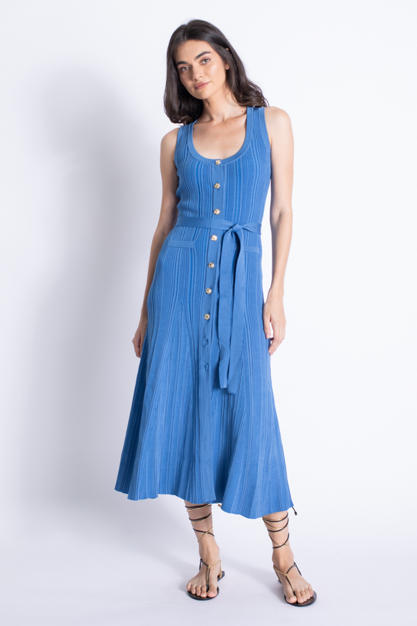 Steel Blue Pax Knit Dress Midi Dress