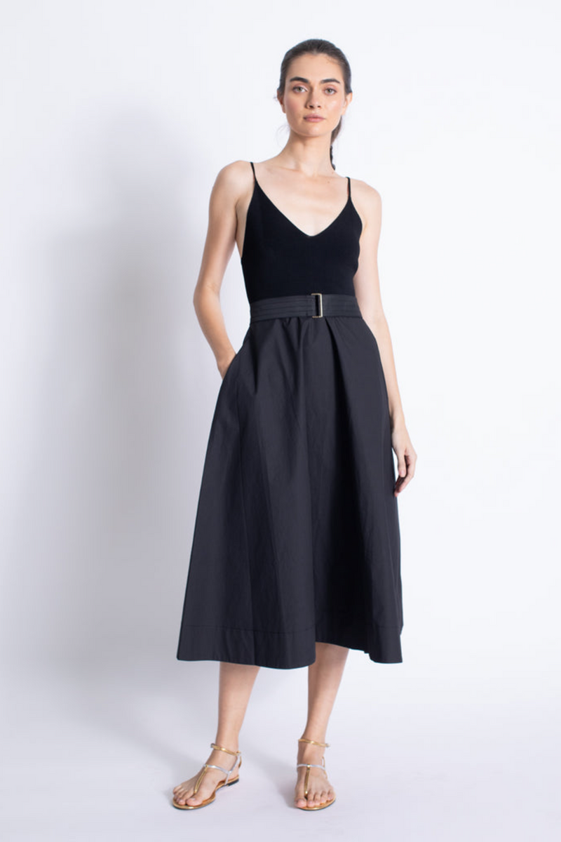 Lavender Phoenix Knit Combo Dress Midi Dress