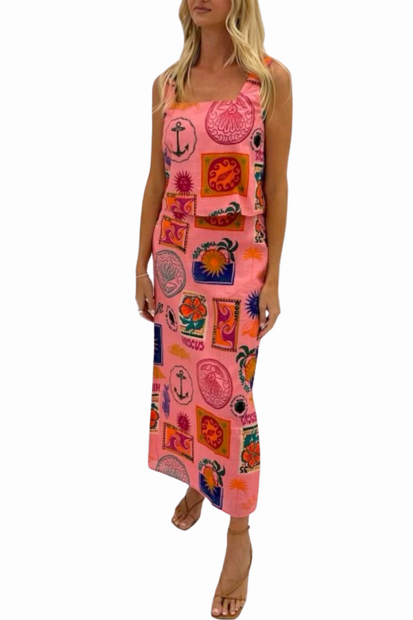 Dillion Skirt in Coral Conversation