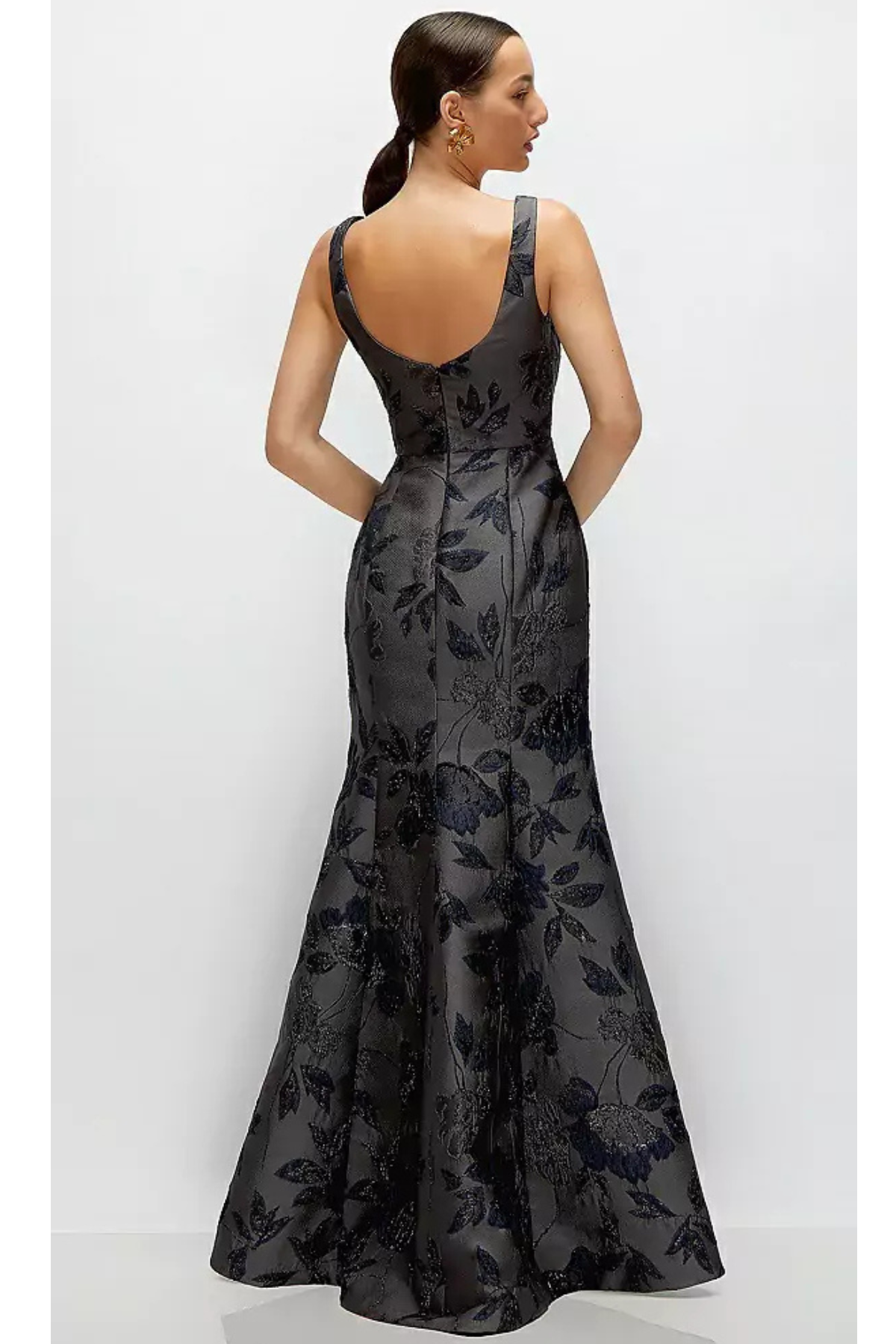 Metallic Jacquard Maxi Dress in Noir Midnight – Two Cumberland