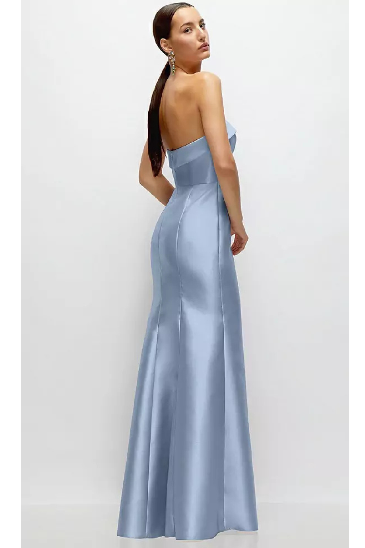 Strapless Cuff Neckline Satin Trumpet Gown in Cloudy  Two Cumberland