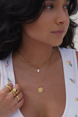 Dim Gray Renee Double Chain Pearl Choker Necklace