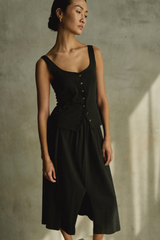 Dim Gray Vida Skirt Midi Skirt