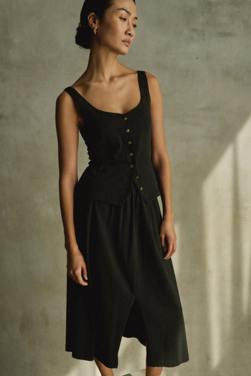 Dim Gray Vida Skirt Midi Skirt