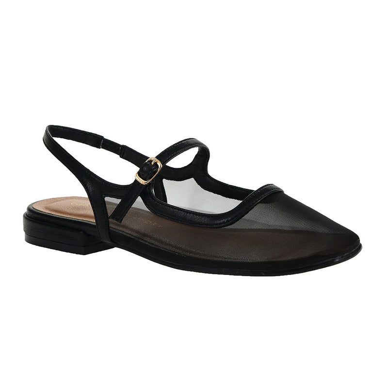 Black Vila Slingback Flat flats