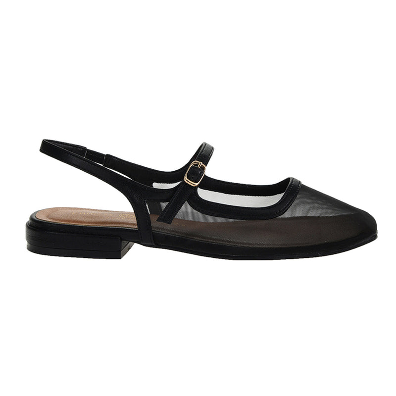 Black Vila Slingback Flat flats