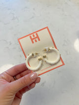 Gray Hoo Hoops Mini with Gold Studs Earring