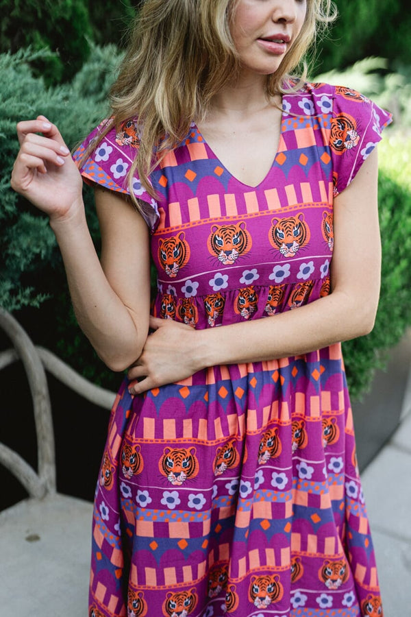Dim Gray Jenny Tiger Dress Maxi Dress