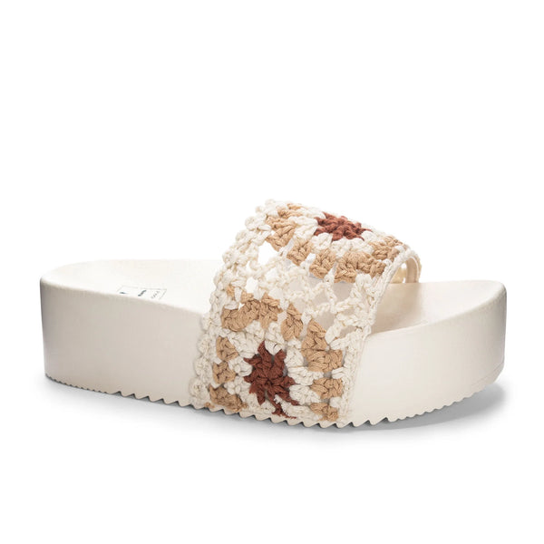 Light Gray Worble Crochet Slide Shoes
