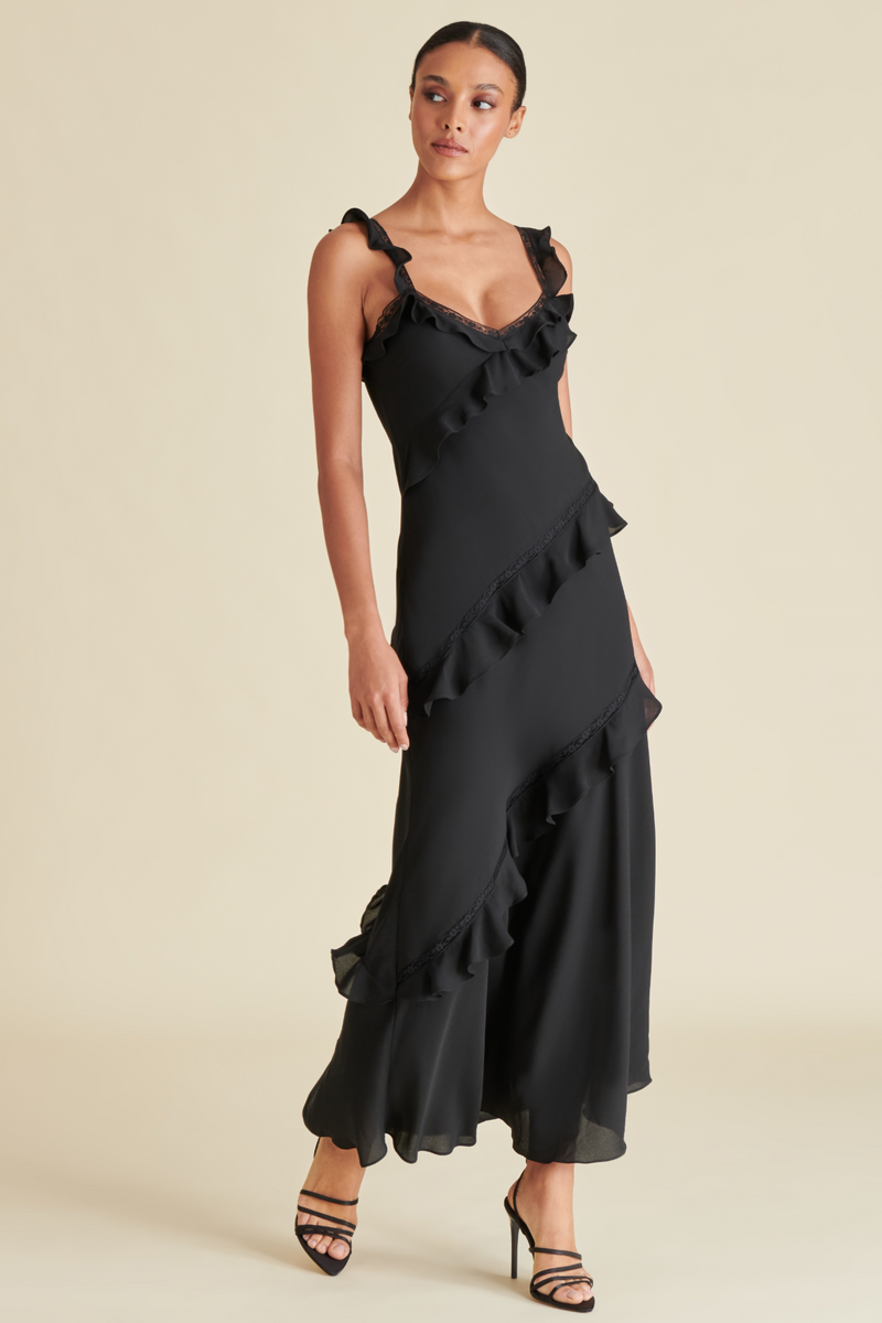 Dark Slate Gray Varsailles Dress Maxi Dress