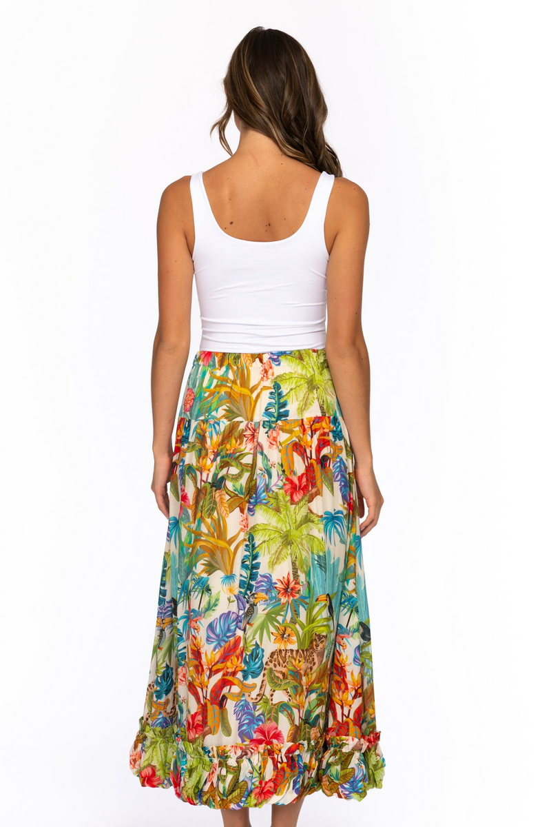 White Smoke Lulee Maxi Skirt in Jungle Maxi Skirt
