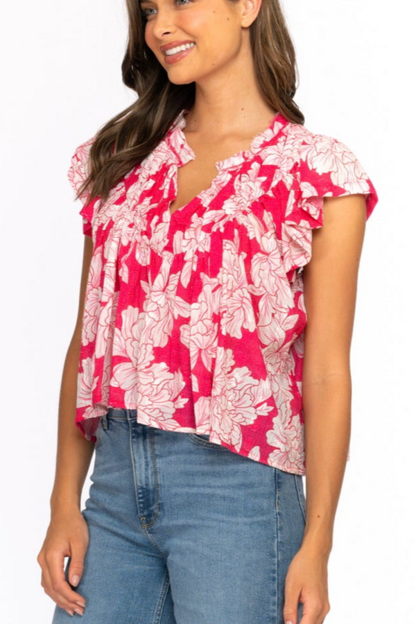 Dim Gray Olene Top in Peony Top