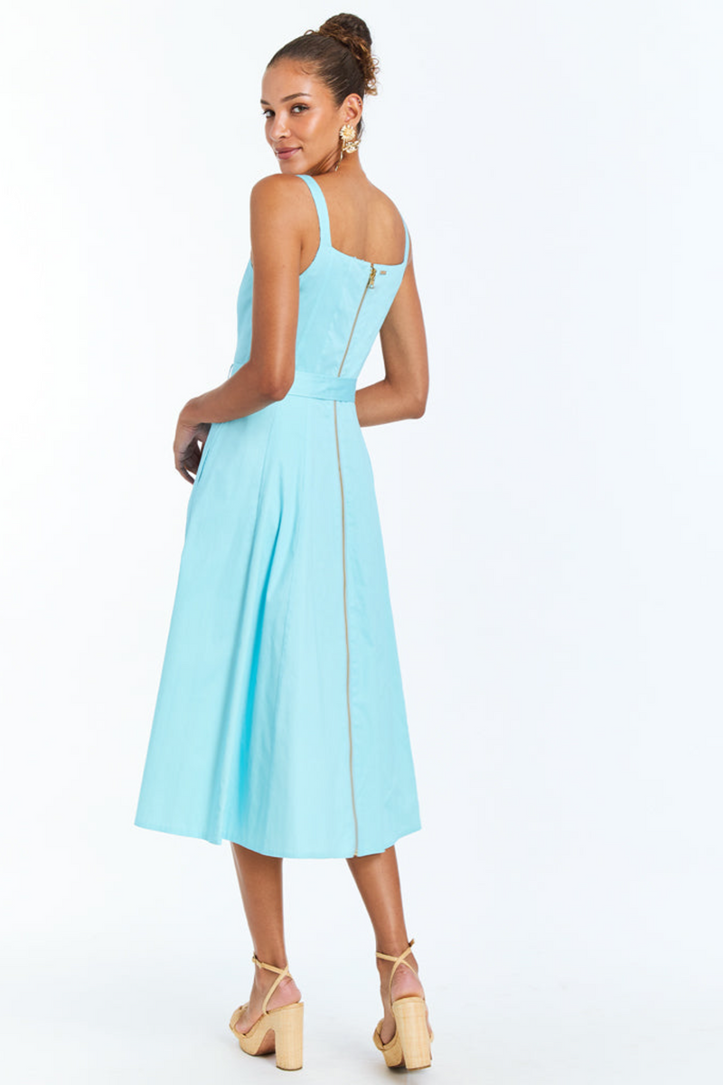 White Smoke Yvette Convertible Midi Dress in Blue Floral Midi Dress