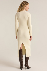 Light Gray Kass Mock Neck Sweater Dress Midi Dress