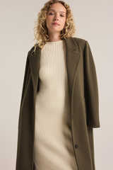 Dark Slate Gray Kass Mock Neck Sweater Dress Midi Dress