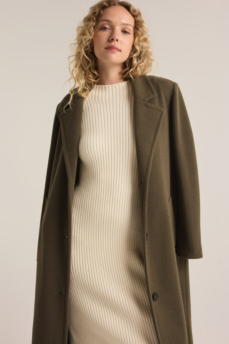Dark Slate Gray Kass Mock Neck Sweater Dress Midi Dress