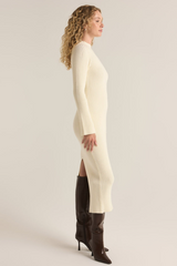 Light Gray Kass Mock Neck Sweater Dress Midi Dress