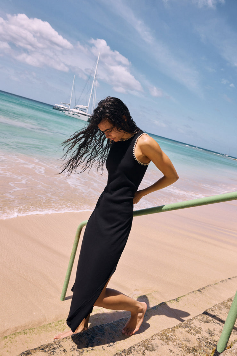 Delamer Whipstitch Midi Dress