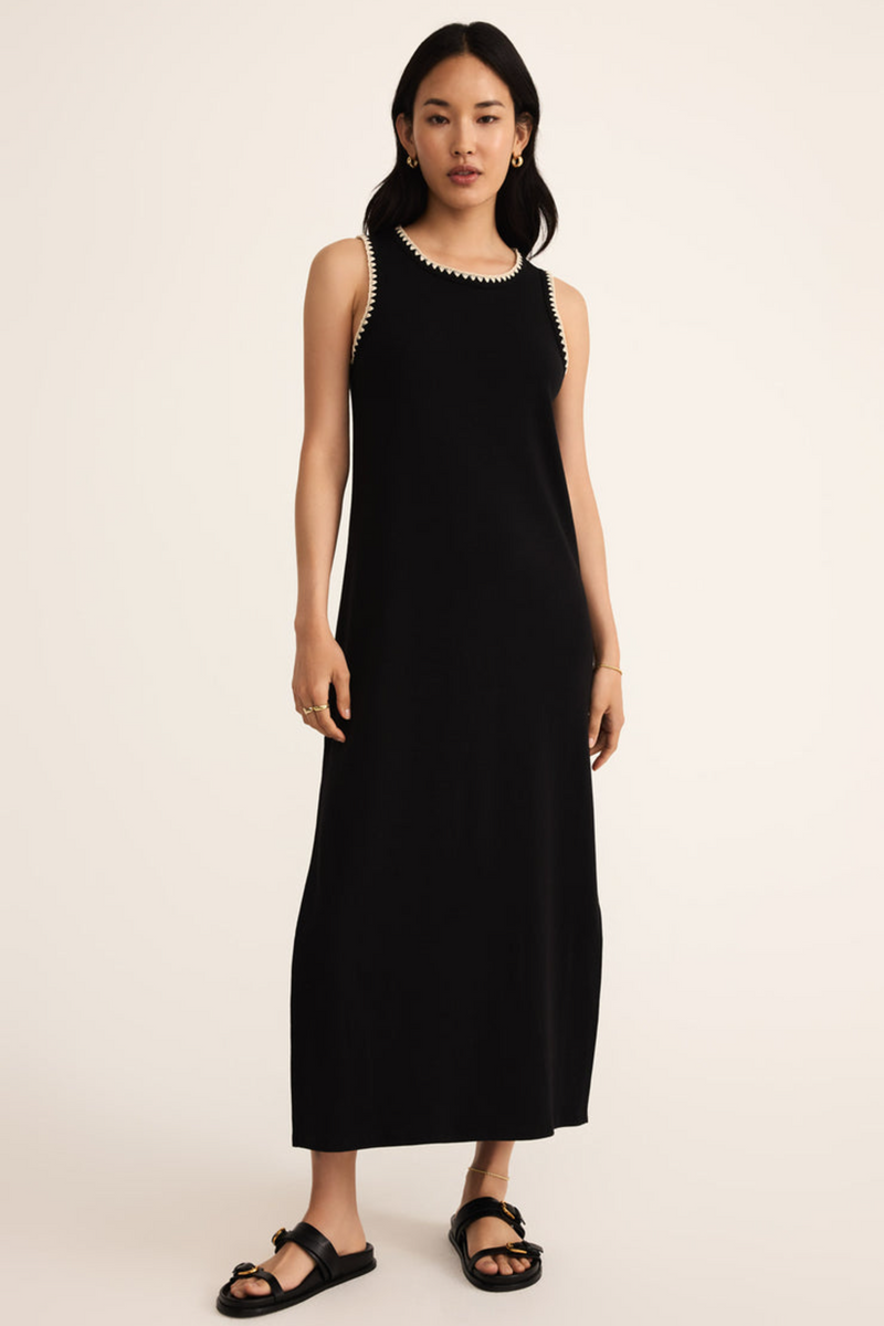 Delamer Whipstitch Midi Dress