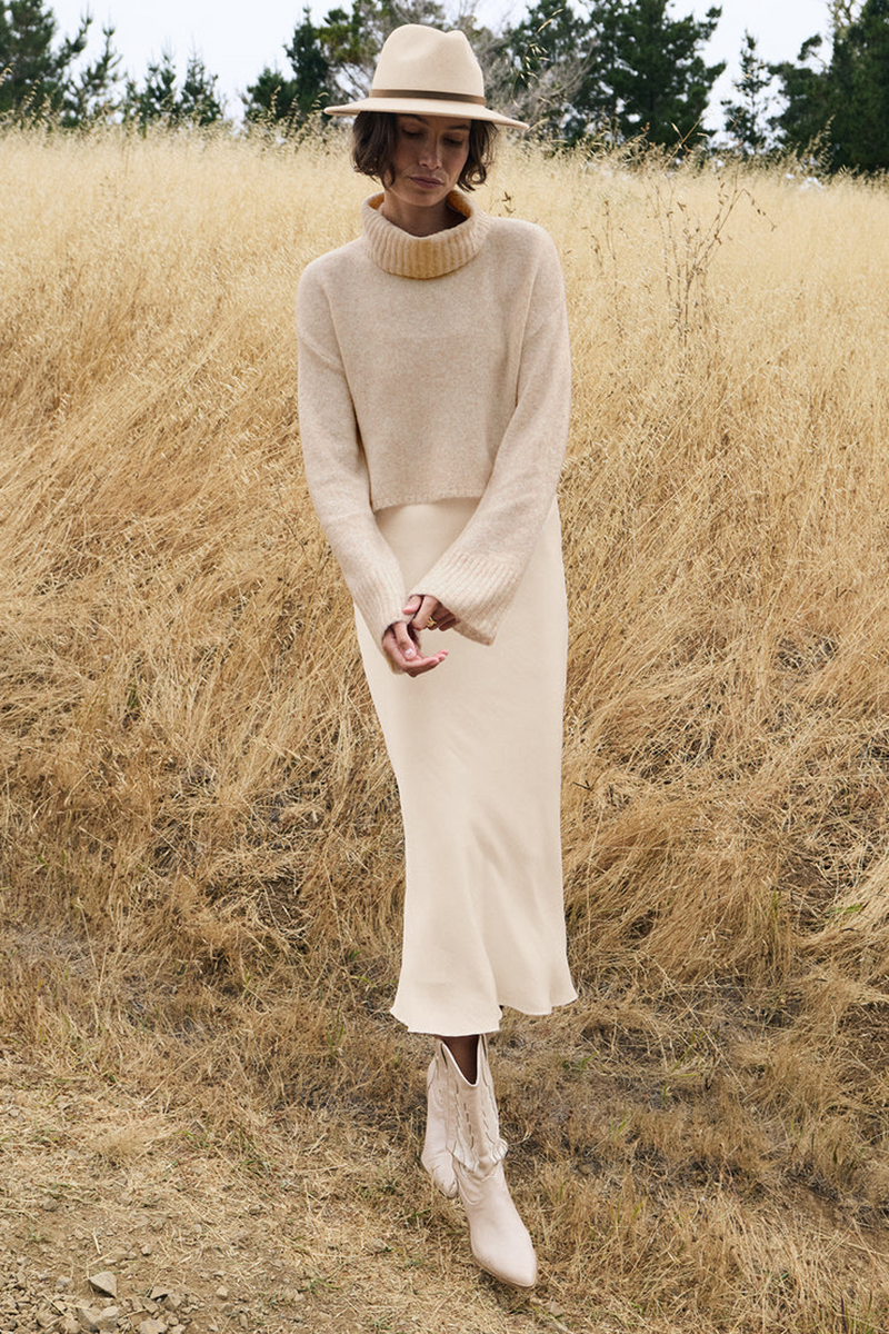 Rosy Brown Europa Poly Sheen Skirt Skirt