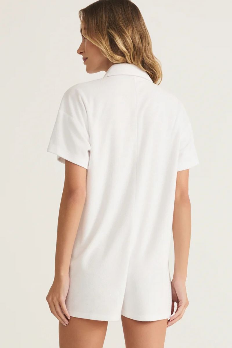 Antique White Azur Terry Romper Romper