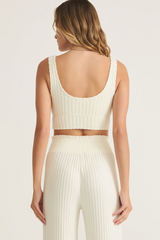 Light Gray Zoe Rib Tank Bra Top