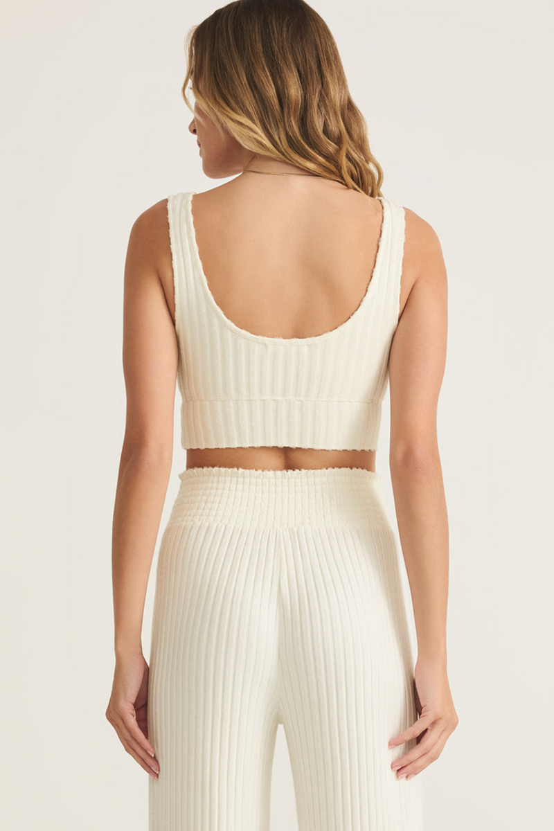 Light Gray Zoe Rib Tank Bra Top