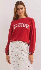 Brown Sleigh Long Sleeve Top Top