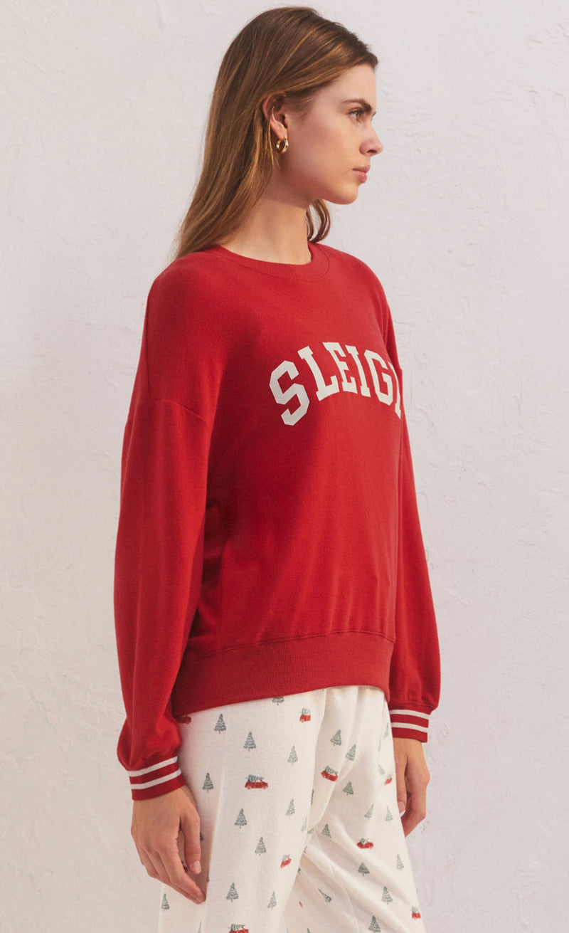 Brown Sleigh Long Sleeve Top Top