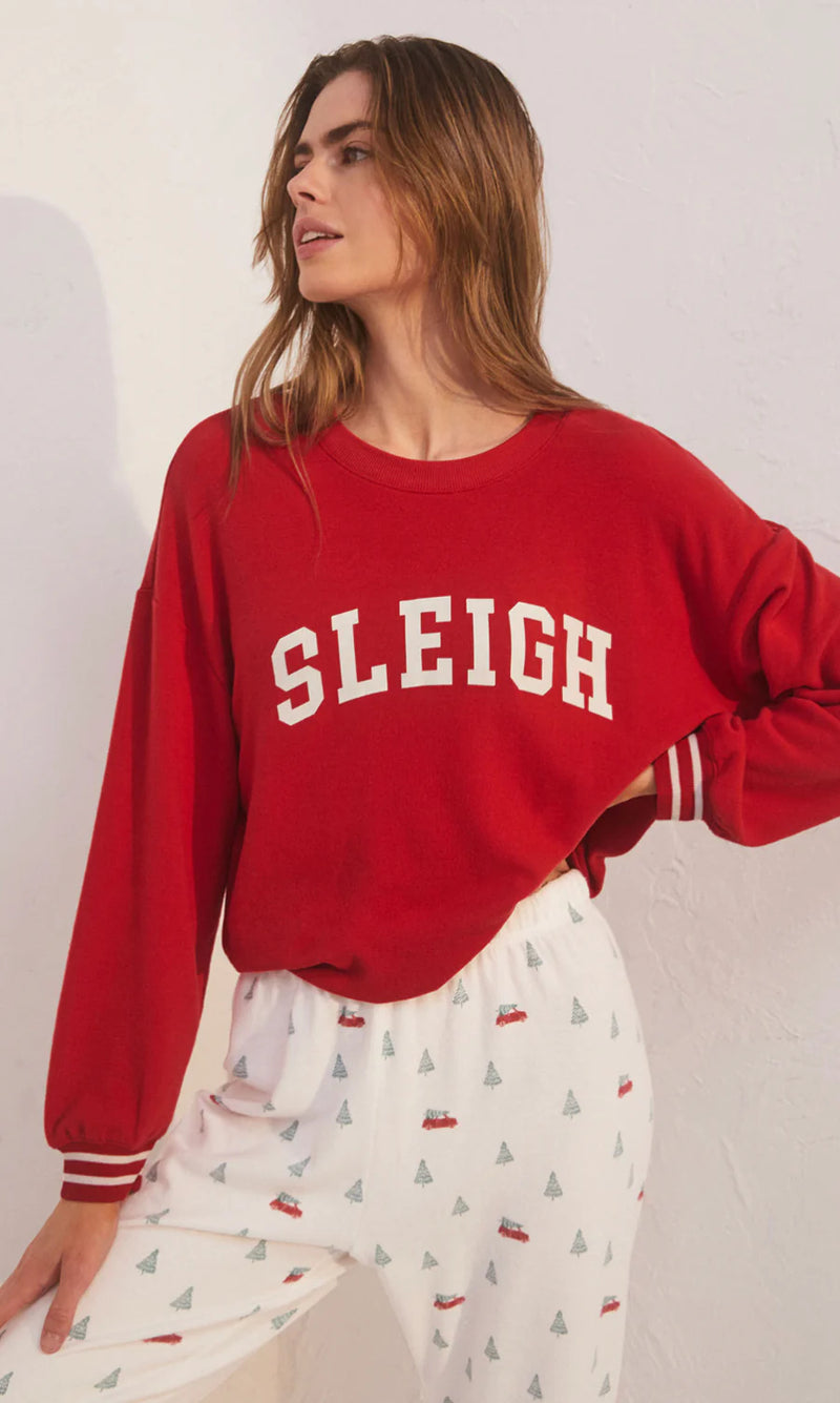 Brown Sleigh Long Sleeve Top Top