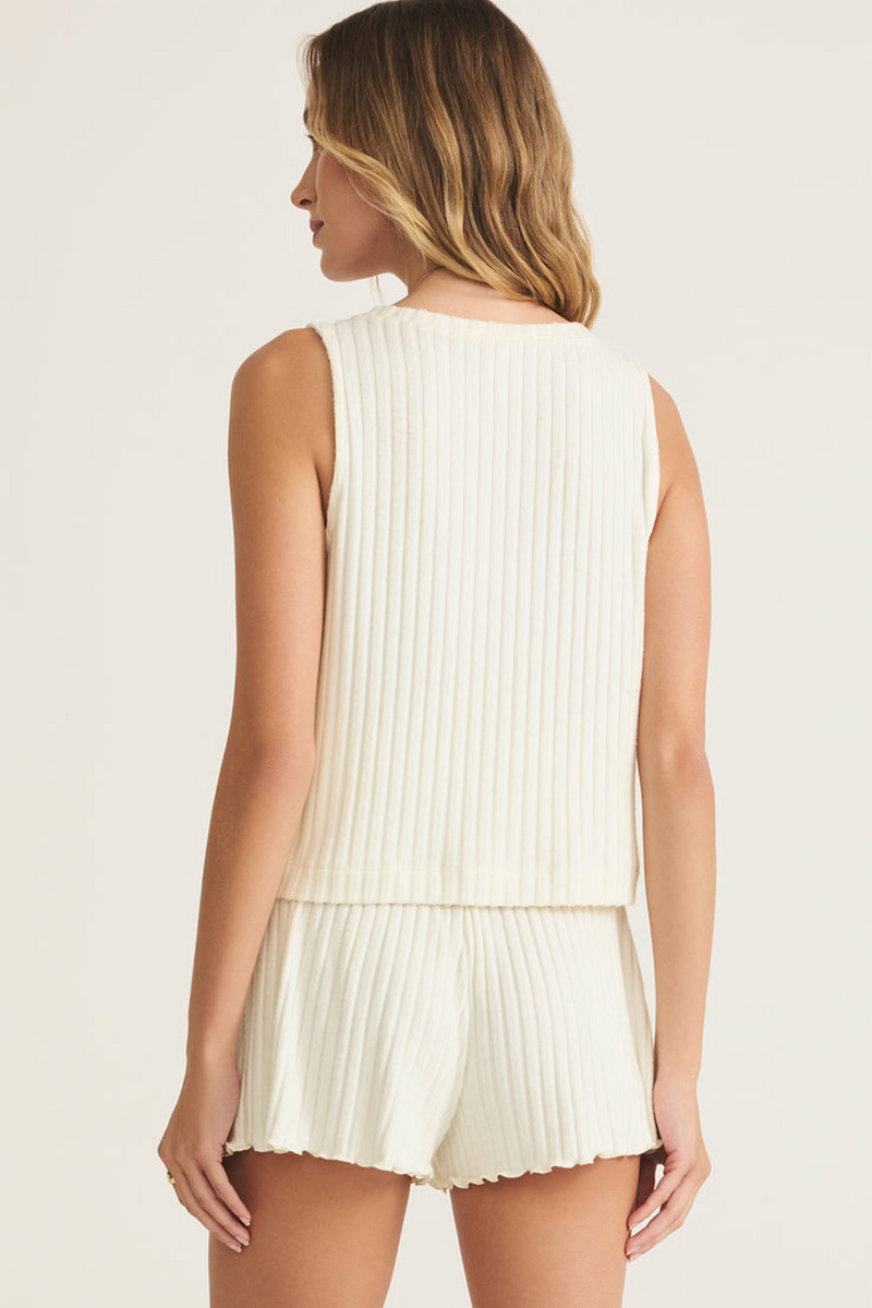 Antique White Sloane V-Neck Rib Tank Tank Top