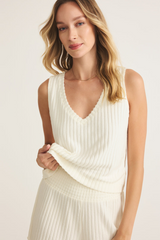 Light Gray Sloane V-Neck Rib Tank Tank Top