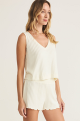 Antique White Sloane V-Neck Rib Tank Tank Top