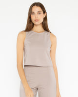 Beige Ponte Knit Tank Top Tank