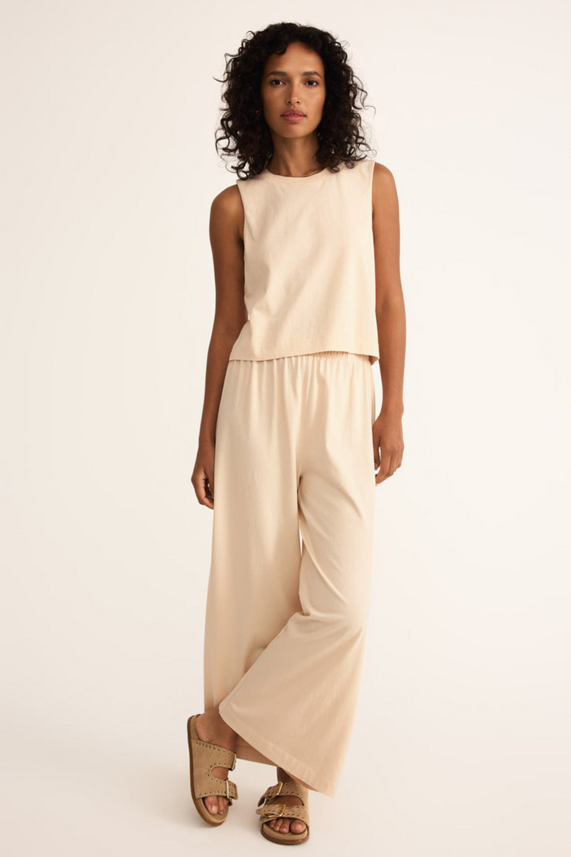 Antique White Scout Jersey Flare Pant Pant