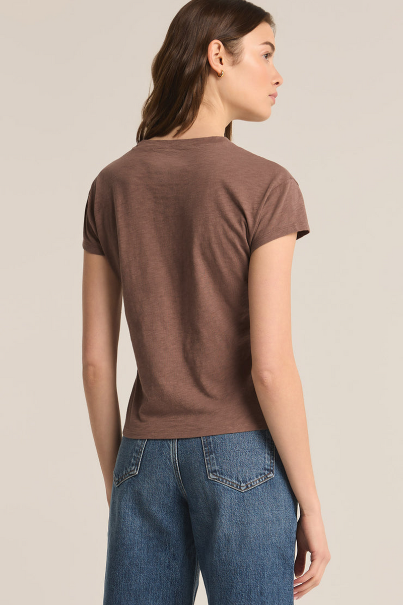 Dark Slate Gray Modern Slub Tee Shirts & Tops