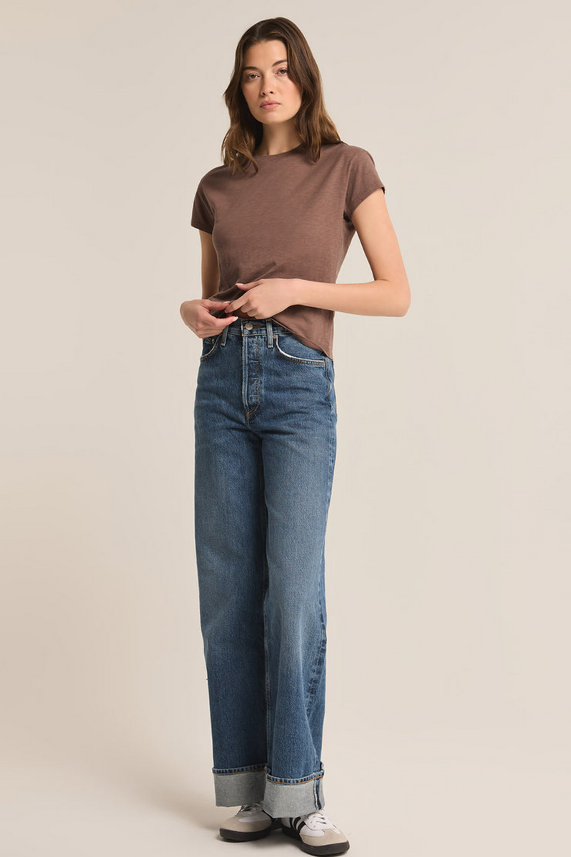 Light Gray Modern Slub Tee Shirts & Tops