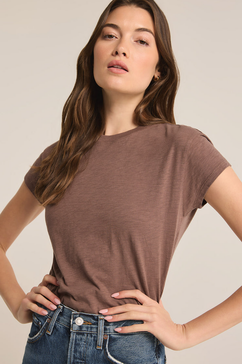 Light Gray Modern Slub Tee Shirts & Tops