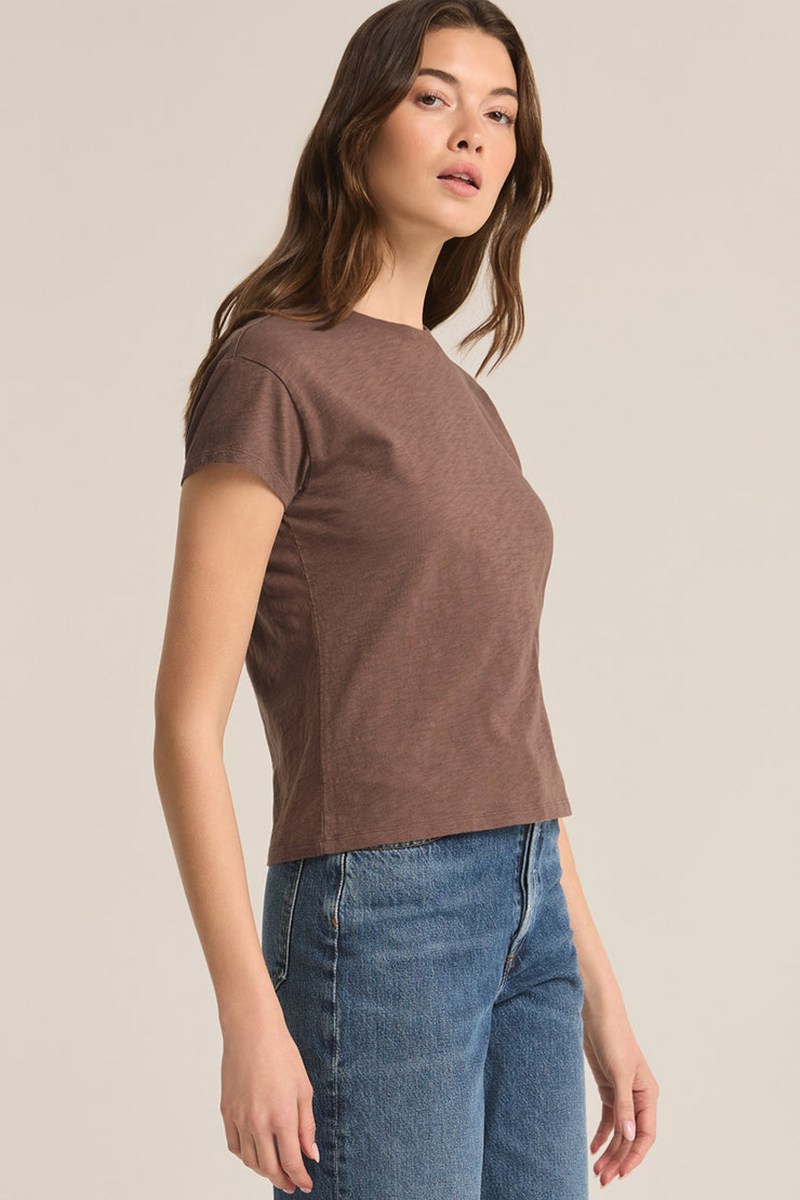 Light Gray Modern Slub Tee Shirts & Tops