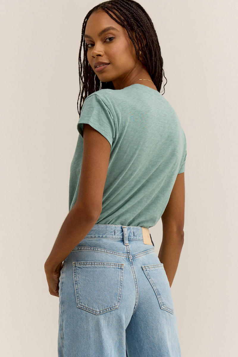 Light Gray Modern Slub Tee Shirts & Tops
