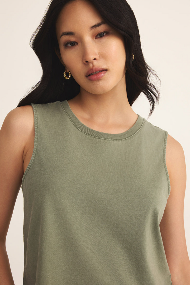 Dim Gray Sloane Cotton Jersey Muscle Tank Top