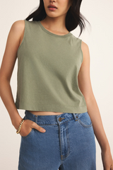 Rosy Brown Sloane Cotton Jersey Muscle Tank Top