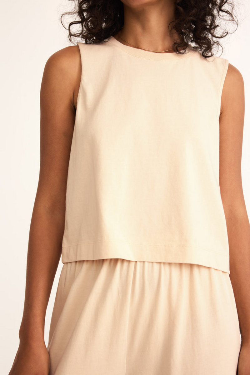 Bisque Sloane Cotton Jersey Muscle Tank Top