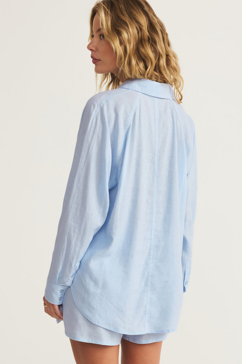 Light Gray The Perfect Linen Top Top