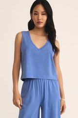 Dark Slate Blue Sloane V-Neck Top Top