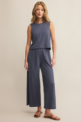 Light Gray Sloane Textured Slub Top Top
