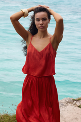 Fiore Crinkle Satin Tank